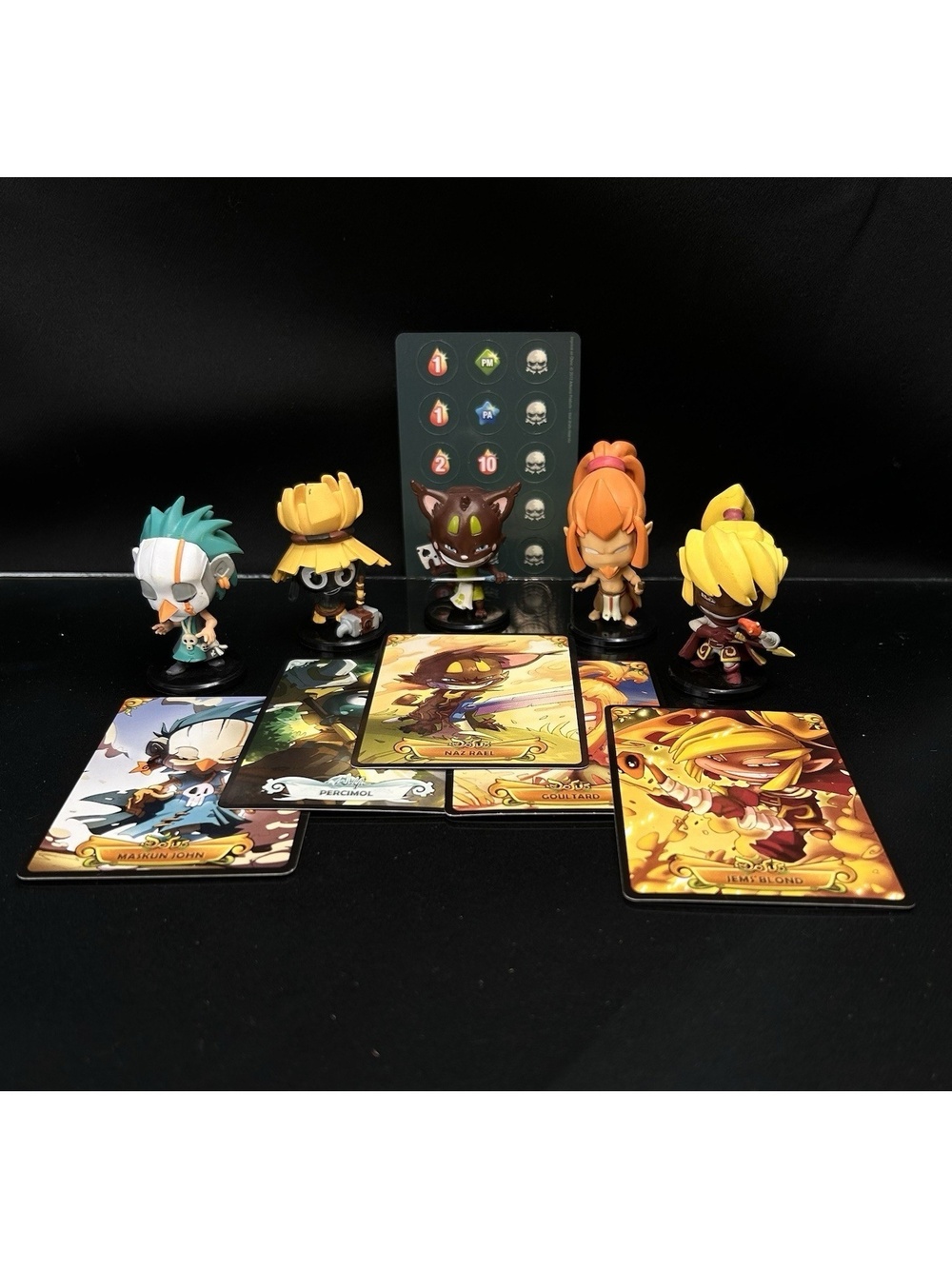 Krosmaster Figure Lot Percimol Goultard Naz Rael Maskun John & Cards